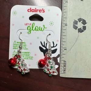 Claire's Let It Glow Christmas Tree Dangle Earrings Christmas Festive Holiday
